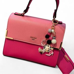 Dune London Brand New Pink Women's Handbag with wallet and bag charm